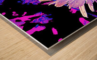 Abstract Summer Daisy Flower in Pinks and Purples  Wood print