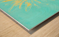 Abstract Solitary Daisy Flower on a Coloured Abstract Background Wood print