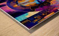Colorful Abstract Futuristic Sci-Fi Cyberpunk Fantasy Woman Painting Wood print