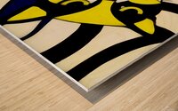 Minimalist Retro Pop Art Abstract Cat Painting Wood print