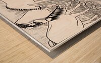boy horses wagon pen sketch 2408227 Wood print