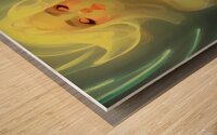 Beautiful Abstract Anime Style Woman Basking in the Light Wood print