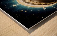 Cute Whimsical Kawaii Cosmic Child Angel Painting Wood print