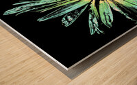 Abstract Vibrant Green and Yellow Daisy Flower Wood print