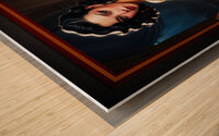 Retro Film Noir Pinup Girl In A Black Leather Dress Stunning AI Concept Art by Xzendor7 Wood print