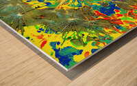 Abstract Colourful Dandelion Seeds  Wood print
