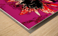 Abstract Red and Black Daisy Flower Wood print
