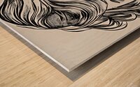 woman with rose cartoon Wood print