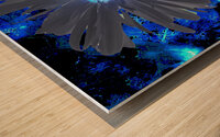 Abstract Blue Daisy Wood print