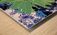 Abstract Green Daisy Wood print
