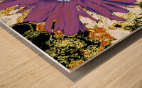 Abstract Purple Daisy Flower Wood print