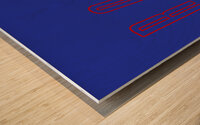 logotype row one blue red Wood print