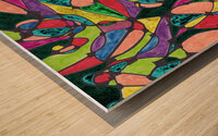Abstract Colourful Patterned Neurographic Art  Wood print