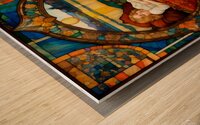 Colorful Vintage Art Nouveau Style Cute Sleeping Child Painting Wood print