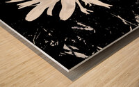 Abstract Black and White Daisy Wood print
