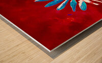 Abstract Daisy Red Abstract Background Wood print