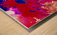 Abstract Bright Vibrant Daises  Wood print