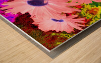 Abstract  Striking Daisy Flowers Wood print