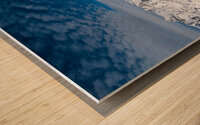 High res aerial panorama shot of scenic snowy mountain range in winter in the European Alps Wood print
