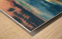 Sunset Above The Sea Watercolor Art 6 Wood print