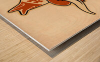 Texas Longhorn Decal Cartoon Art Wood print
