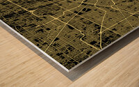 Detroit Michigan City Map Print Wood print