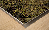 Paris France City Map Print Wood print