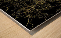 Beijing China City Map Print Wood print