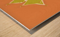 Olive and Rust Diamonds Wood print