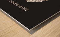 New Jersey black Wood print