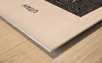 Utah white Wood print