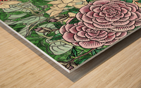 Watercolor Botanical Flowers Garden Flowerbed II Wood print