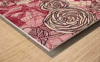 Watercolor Botanical Flowers Garden Pink Flowerbed IV Wood print