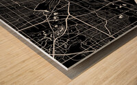 Dallas Texas City Map Print Wood print