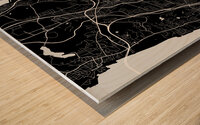 White Plains New York City Map Print Wood print