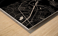 El Paso Texas City Map Print Wood print