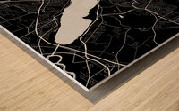 Syracuse Texas City Map Print Wood print