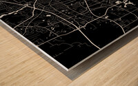 Tallahassee Florida City Map Print Wood print