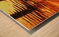Sunrise Reflections Tomales Bay Abstract X1 Wood print