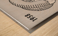 1958 Rams Black and White Art Wood print