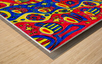 Abstract Doodle Art Colourful Mugs  Wood print