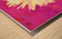 Abstract Vibrant Yellow Daisy Flower Wood print