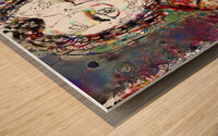 Colorful Abstract Portrait with Expressive Brushstrokes   Wood print
