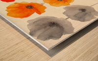 Six Poppies Wood print
