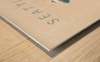 Seattle Washington Travel Print Wood print