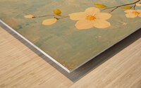 Chinoiserie Screen with Flowers and Leaves Wood print