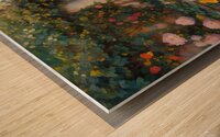 Woman Enjoying Relaxing Moment in the Garden Painting Wood print