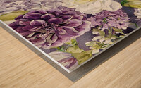 Flowers in Purple Mauve and White Wood print
