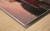 Covered Bridge Sunrise from Wehrs Dam Wood print