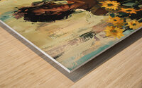 Tranquil Beauty Amid Sunflowers Wood print